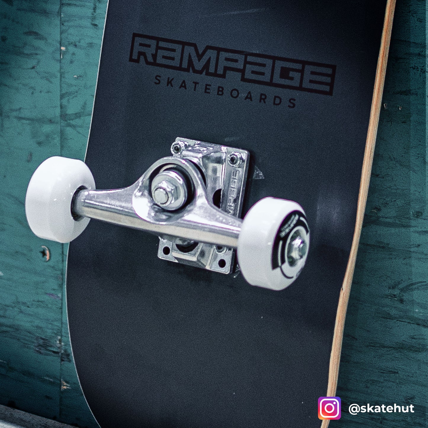Rampage Plain Third Complete Skateboard - Black 8"