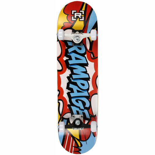 Rampage Comic Art Complete Skateboard - Blue 8''