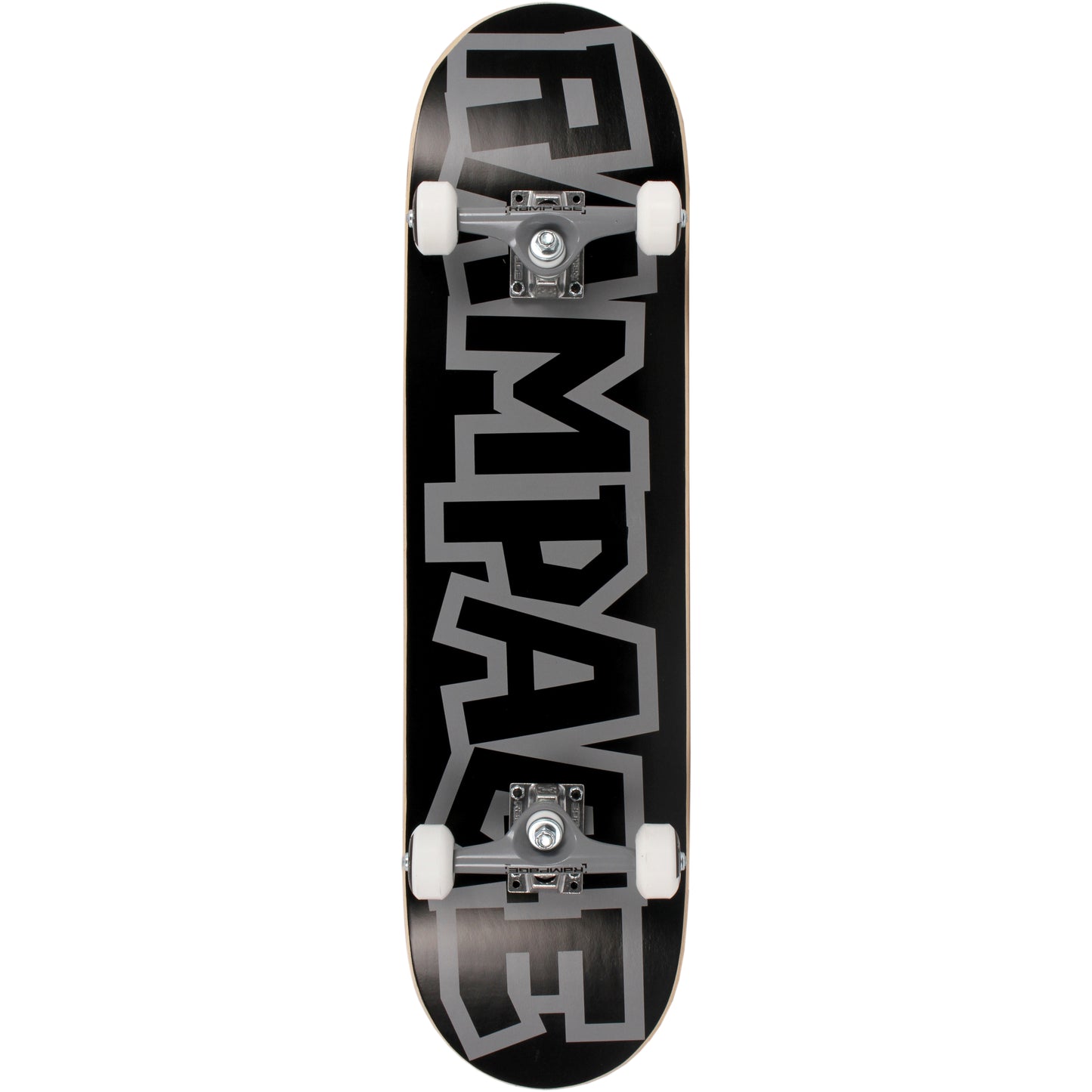 Rampage Block Logo Complete Skateboard - Black/Grey 8''