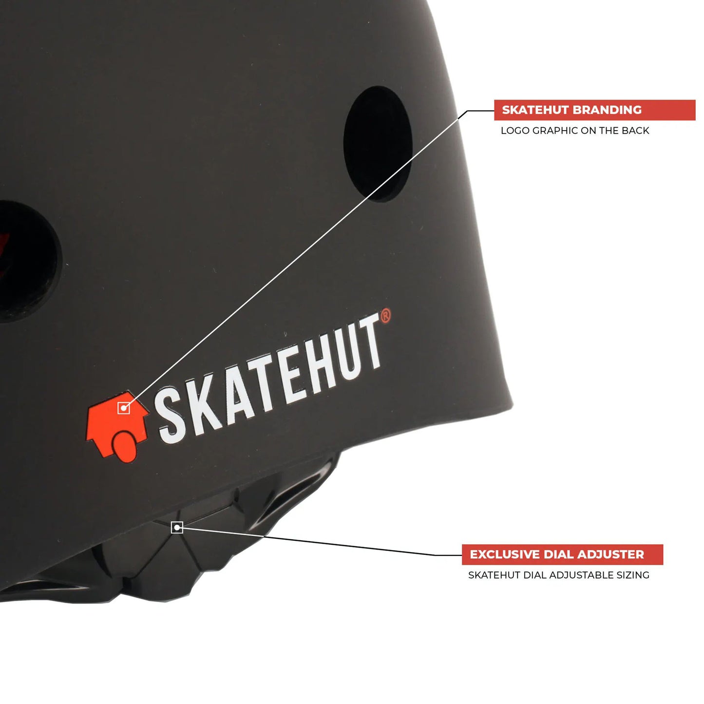 SkateHut Pro Helmet - Matt Black/Red